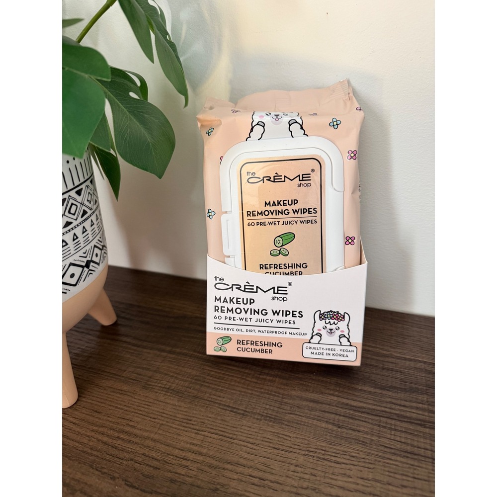 The Creme Shop Refreshing Cucumber Makeup Removing Wipes 60 Pre-Wet Juicy Wipes